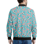 Cute Panda And Balloon Pattern Print Men's Bomber Jacket