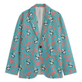 Cute Panda And Balloon Pattern Print Men's Cotton Blazer