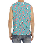 Cute Panda And Balloon Pattern Print Men's Fitness Tank Top