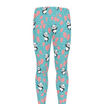 Cute Panda And Balloon Pattern Print Men's leggings