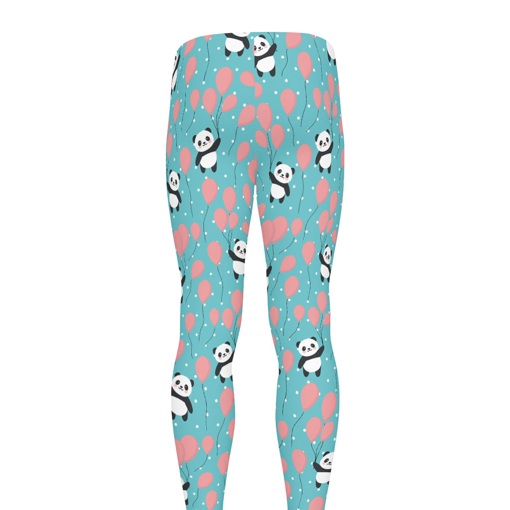 Cute Panda And Balloon Pattern Print Men's leggings