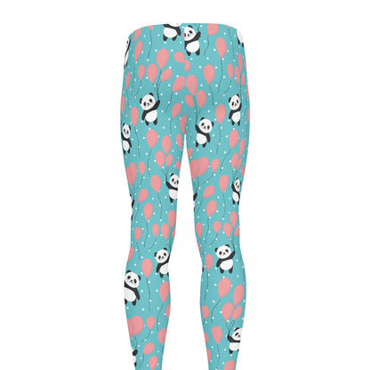 Cute Panda And Balloon Pattern Print Men's leggings