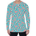 Cute Panda And Balloon Pattern Print Men's Long Sleeve T-Shirt