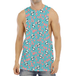 Cute Panda And Balloon Pattern Print Men's Muscle Tank Top