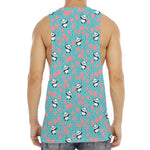 Cute Panda And Balloon Pattern Print Men's Muscle Tank Top
