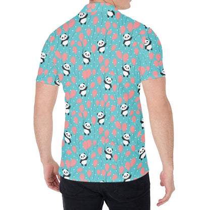 Cute Panda And Balloon Pattern Print Men's Shirt