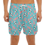 Cute Panda And Balloon Pattern Print Men's Split Running Shorts