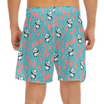 Cute Panda And Balloon Pattern Print Men's Split Running Shorts