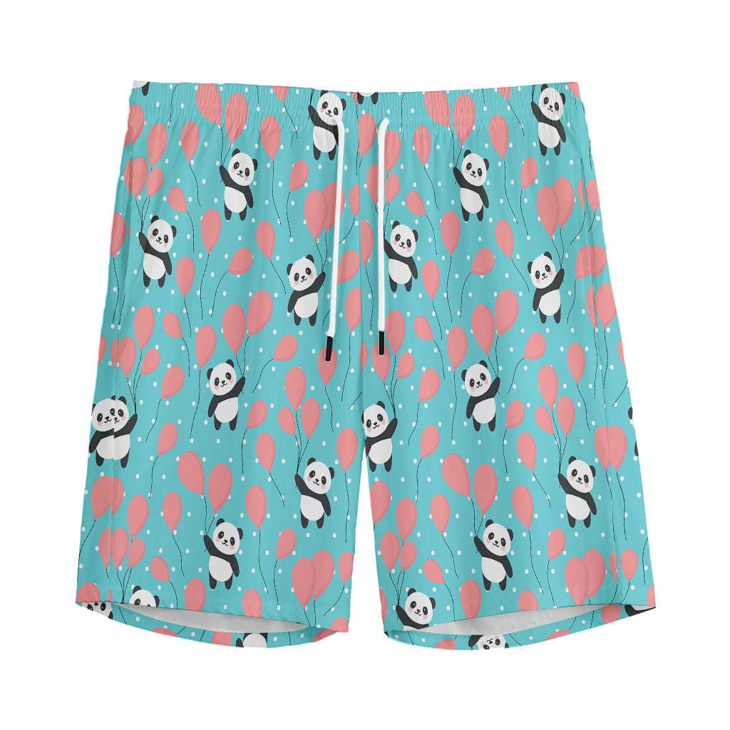 Cute Panda And Balloon Pattern Print Men's Sports Shorts