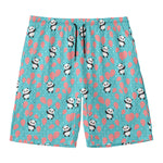 Cute Panda And Balloon Pattern Print Men's Swim Trunks