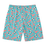 Cute Panda And Balloon Pattern Print Men's Swim Trunks