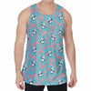 Cute Panda And Balloon Pattern Print Men's Velvet Tank Top