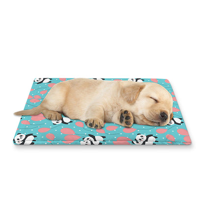 Cute Panda And Balloon Pattern Print Pet Cooling Mat Cover