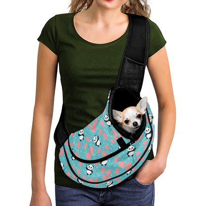 Cute Panda And Balloon Pattern Print Pet Sling Carrier