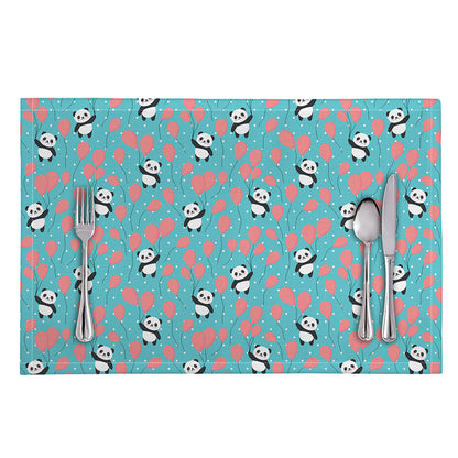 Cute Panda And Balloon Pattern Print Placemat