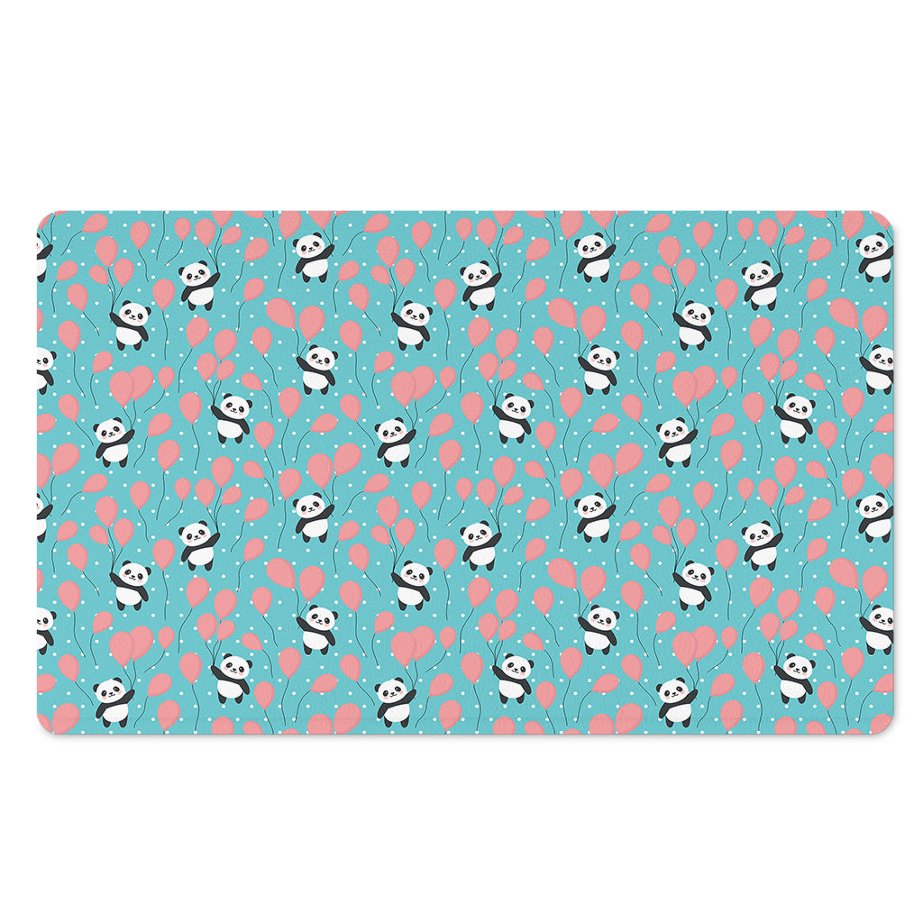 Cute Panda And Balloon Pattern Print Polyester Doormat