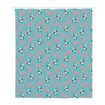 Cute Panda And Balloon Pattern Print Polyester Shower Curtain