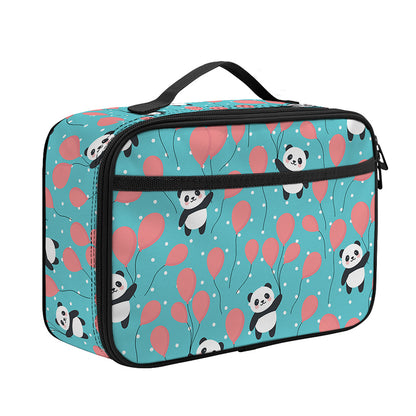 Cute Panda And Balloon Pattern Print Portable Lunch Bag