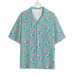 Cute Panda And Balloon Pattern Print Rayon Hawaiian Shirt
