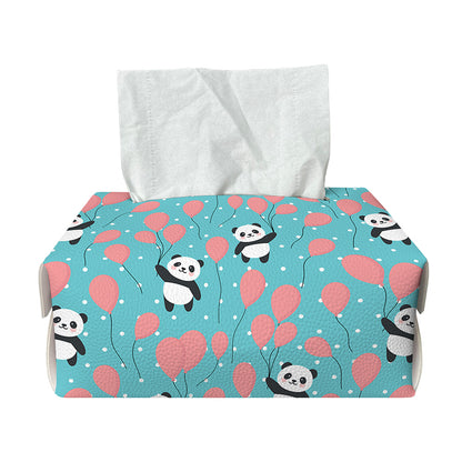 Cute Panda And Balloon Pattern Print Rectangle Tissue Box Cover