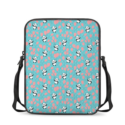 Cute Panda And Balloon Pattern Print Rectangular Crossbody Bag