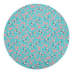 Cute Panda And Balloon Pattern Print Round Blanket