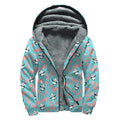 Cute Panda And Balloon Pattern Print Sherpa Lined Zip Up Hoodie