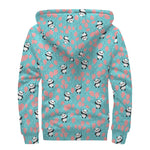 Cute Panda And Balloon Pattern Print Sherpa Lined Zip Up Hoodie