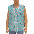 Cute Panda And Balloon Pattern Print Sleeveless Baseball Jersey