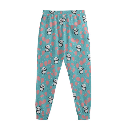 Cute Panda And Balloon Pattern Print Sweatpants