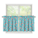 Cute Panda And Balloon Pattern Print Tier Curtains