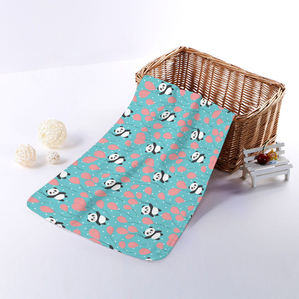 Cute Panda And Balloon Pattern Print Towel
