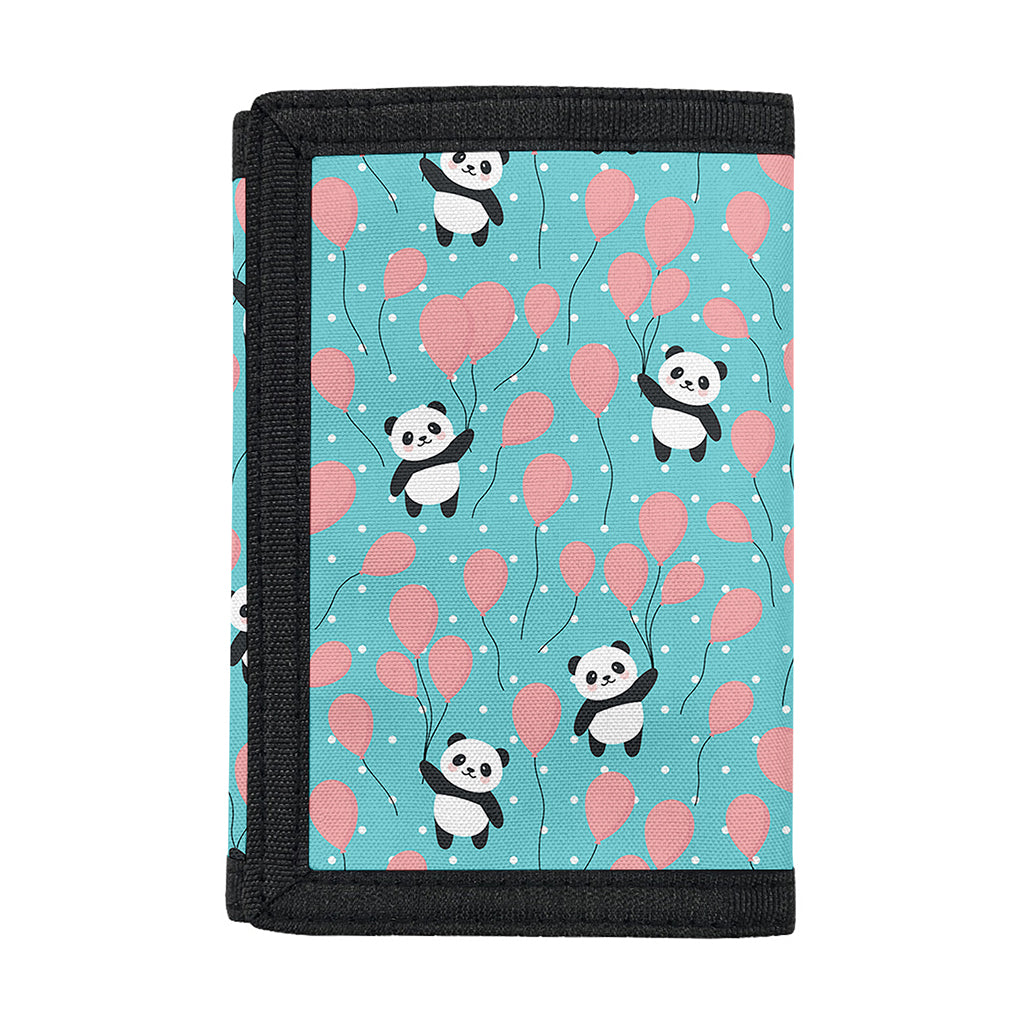 Cute Panda And Balloon Pattern Print Trifold Wallet