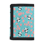 Cute Panda And Balloon Pattern Print Trifold Wallet