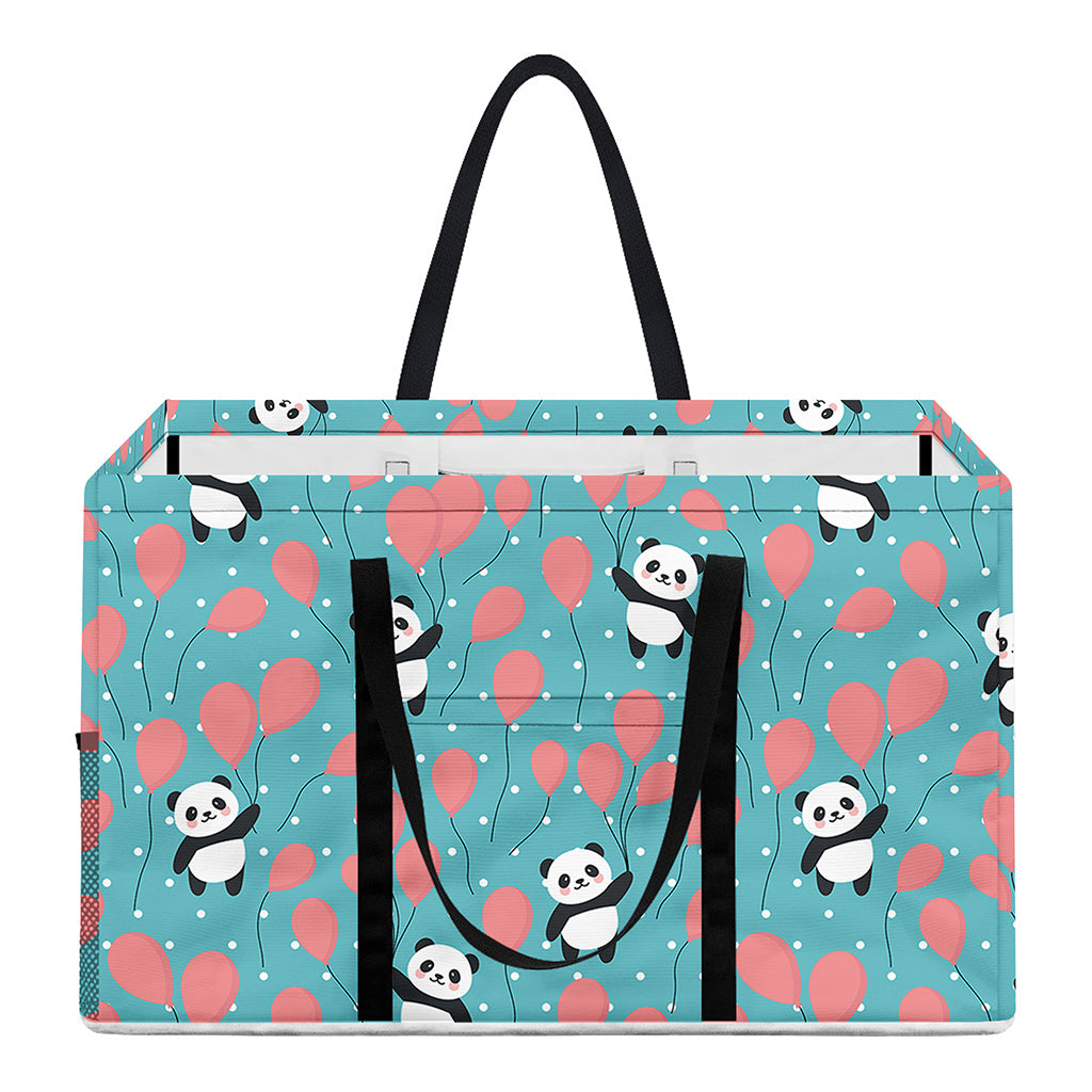 Cute Panda And Balloon Pattern Print Utility Tote Bag