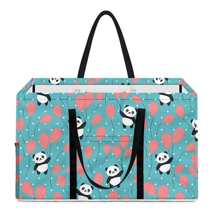 Cute Panda And Balloon Pattern Print Utility Tote Bag