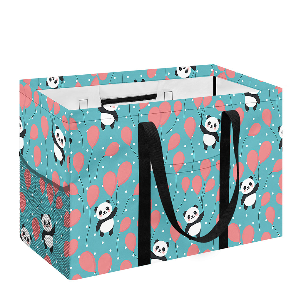 Cute Panda And Balloon Pattern Print Utility Tote Bag