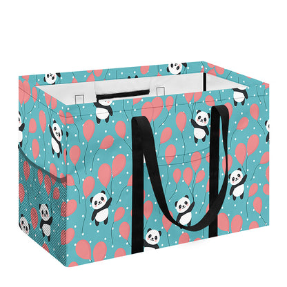Cute Panda And Balloon Pattern Print Utility Tote Bag