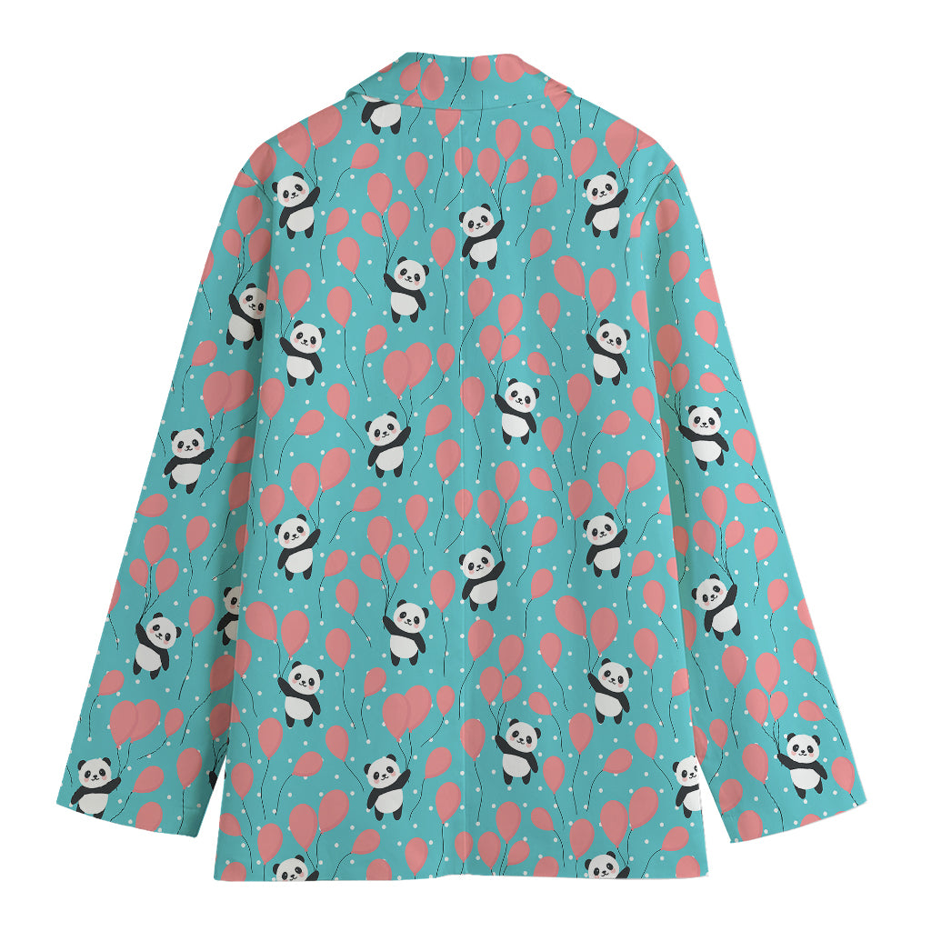 Cute Panda And Balloon Pattern Print Women's Blazer