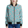 Cute Panda And Balloon Pattern Print Women's Bomber Jacket