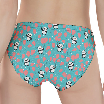 Cute Panda And Balloon Pattern Print Women's Panties
