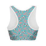 Cute Panda And Balloon Pattern Print Women's Sports Bra