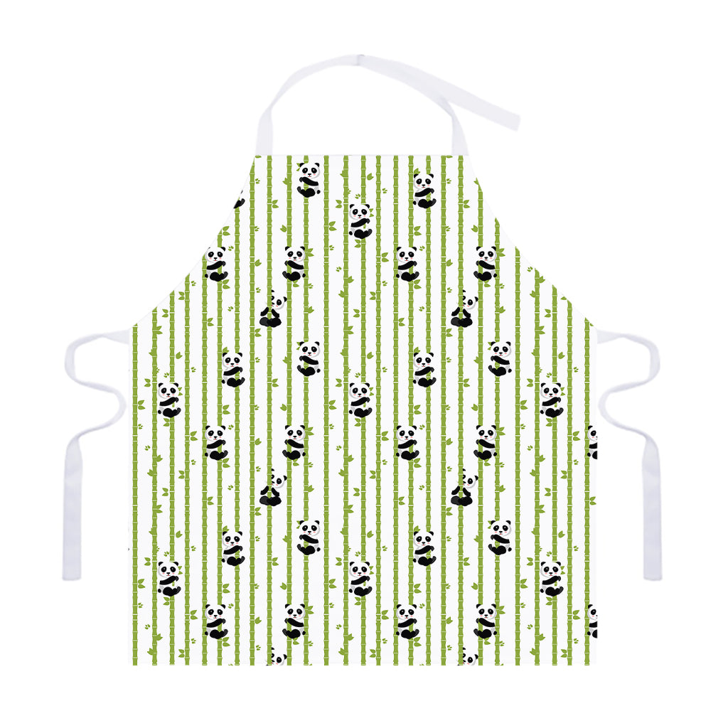 Cute Panda And Bamboo Pattern Print Adjustable Apron