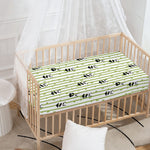 Cute Panda And Bamboo Pattern Print Baby Crib Sheet