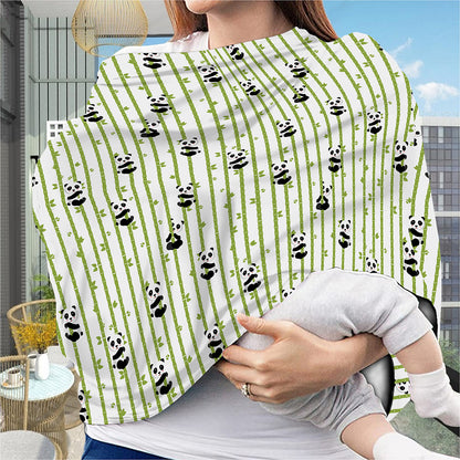 Cute Panda And Bamboo Pattern Print Baby Seat Cover