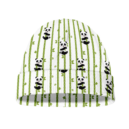 Cute Panda And Bamboo Pattern Print Beanie