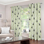 Cute Panda And Bamboo Pattern Print Blackout Grommet Curtains