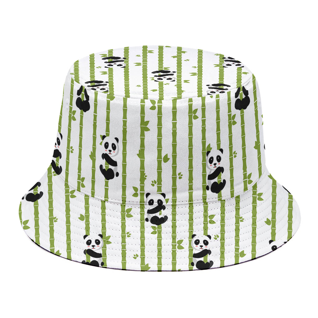 Cute Panda And Bamboo Pattern Print Bucket Hat