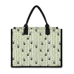 Cute Panda And Bamboo Pattern Print Canvas Tote Bag