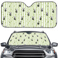 Cute Panda And Bamboo Pattern Print Car Windshield Sun Shade